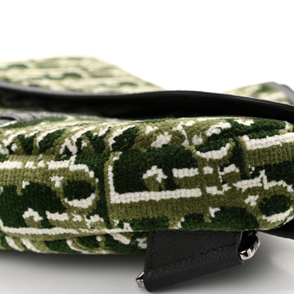 Christian Dior Velvet Oblique Mens Saddle Bag Black Green 9 of 9