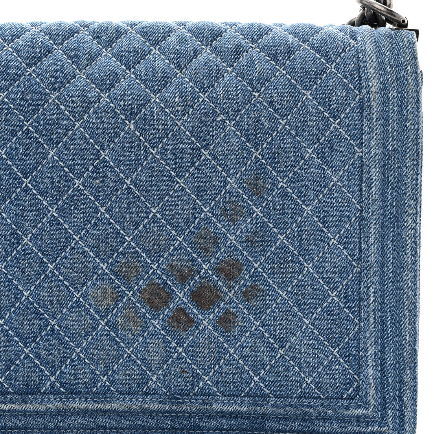 Chanel Denim Quilted Large Boy Flap Blue 11 of 14