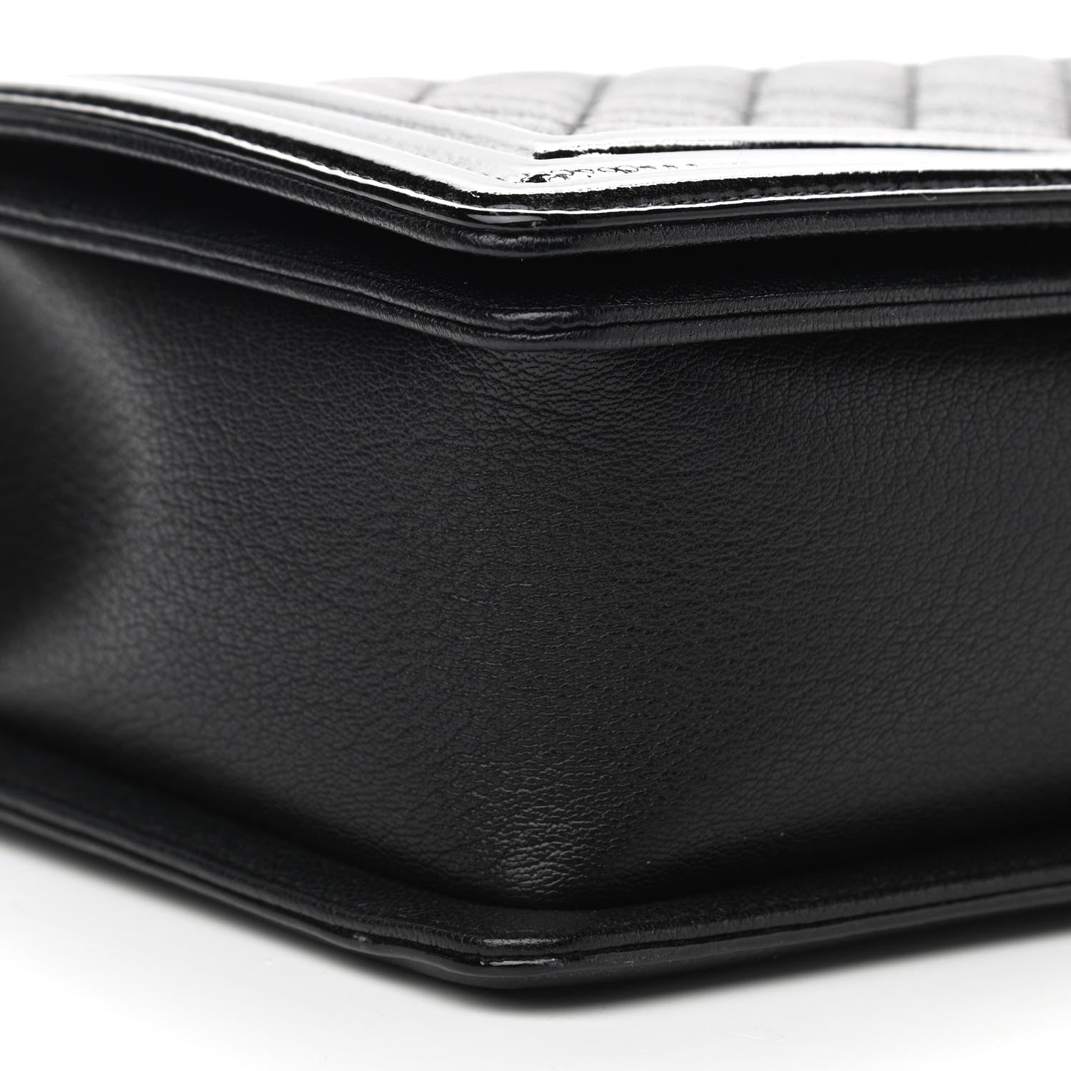 Chanel Goatskin Quilted Patent New Medium Duo Boy Flap Black 8 of 10