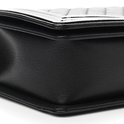 Chanel Goatskin Quilted Patent New Medium Duo Boy Flap Black 8 of 10