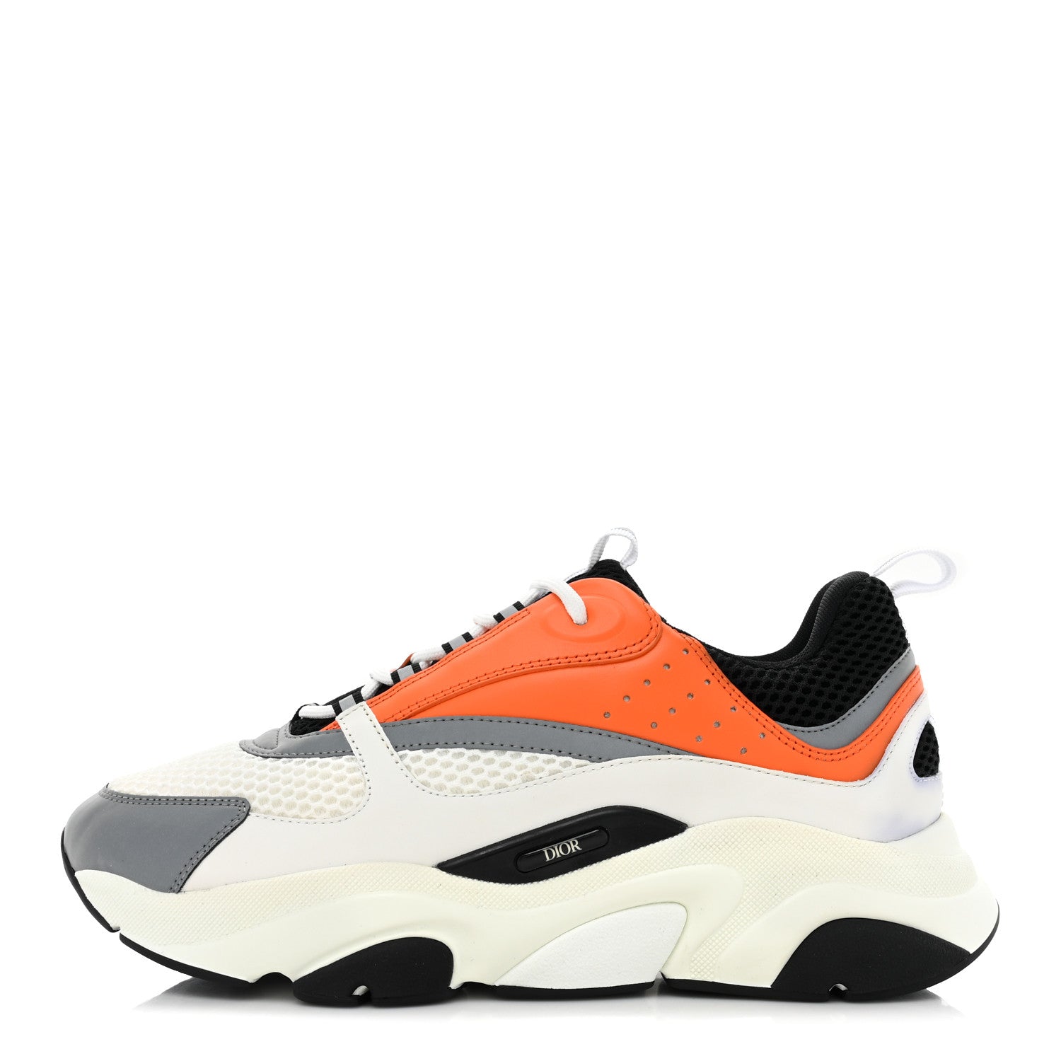 Christian Dior Technical Mesh Calfskin Mens B22 Sneakers 44 White Orange 1 of 10