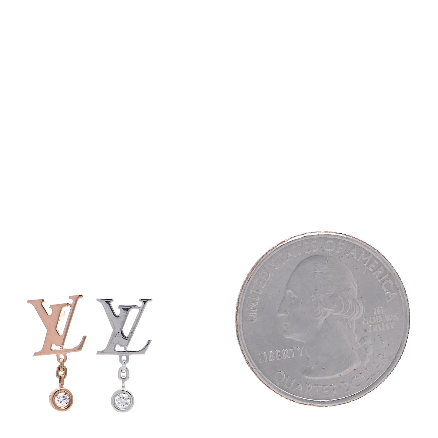 18K Pink White Gold Diamond Idylle Blossom LV Stud Earrings