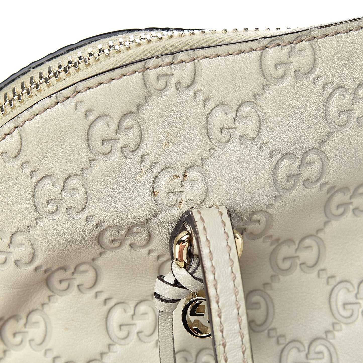 Guccissima Medium Bree Shoulder Bag Off White