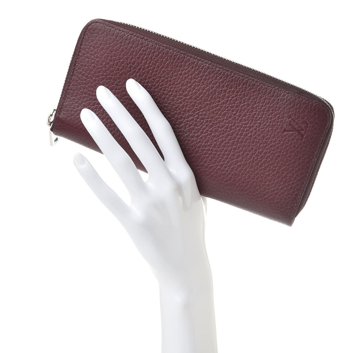 Taurillon Vertical Zippy Wallet Bordeaux