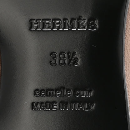 Hermes Goatskin Womens Paris Loafers 38.5 Beige Nude 7 of 10