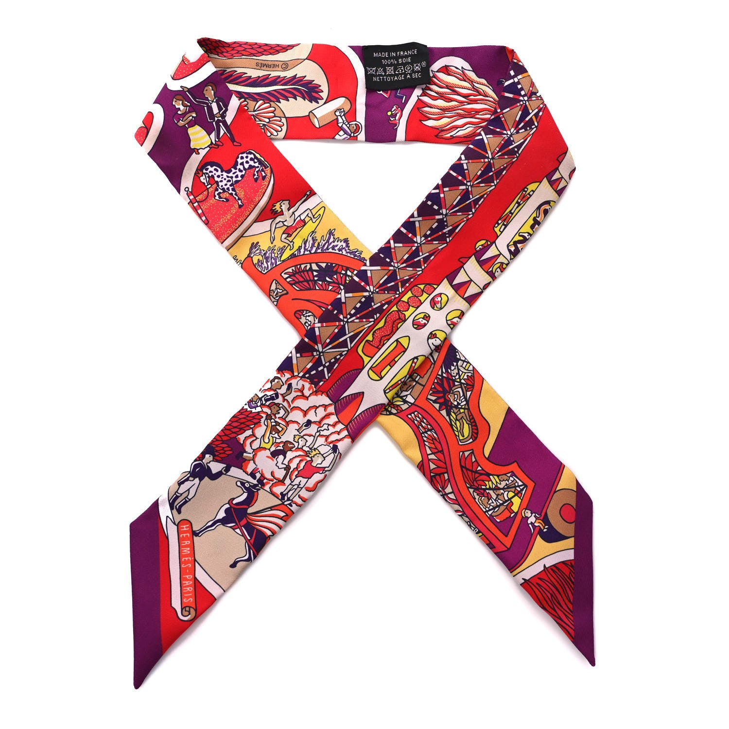 Hermes Silk Exposition Universelle Twilly Rouge Violet Jaune 1 of 4