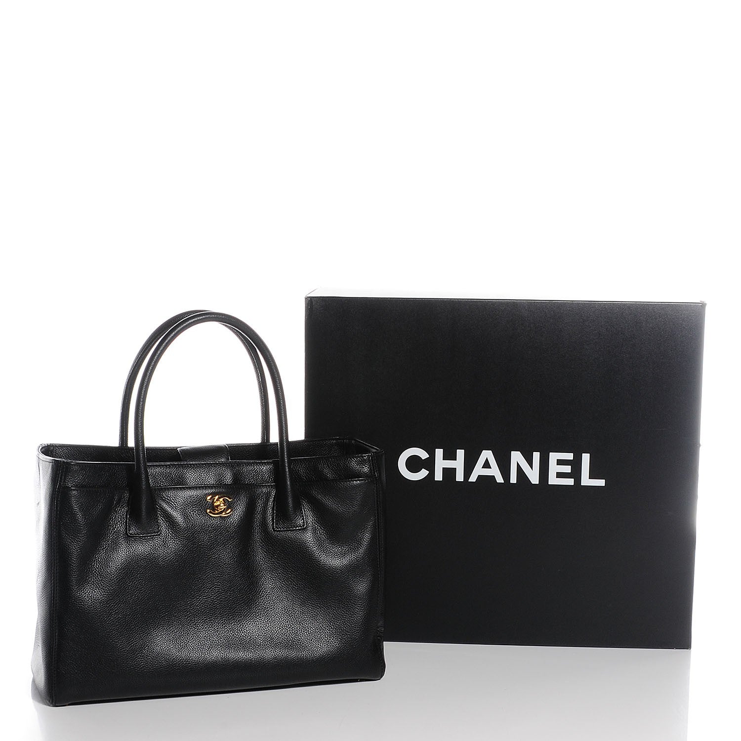 Chanel Calfskin Cerf Executive Shopper Tote Black 8 of 8