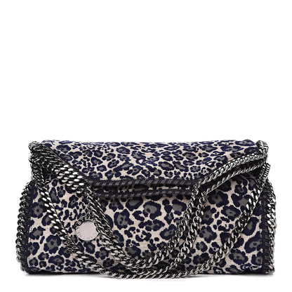 Stella McCartney Cotton Canvas Leopard Small Falabella Fold Over Tote Grey 1 of 9