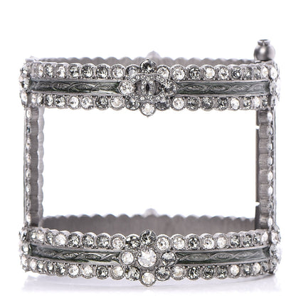 Chanel Ruthenium Crystal Cutout CC Wide Cuff 1 of 8