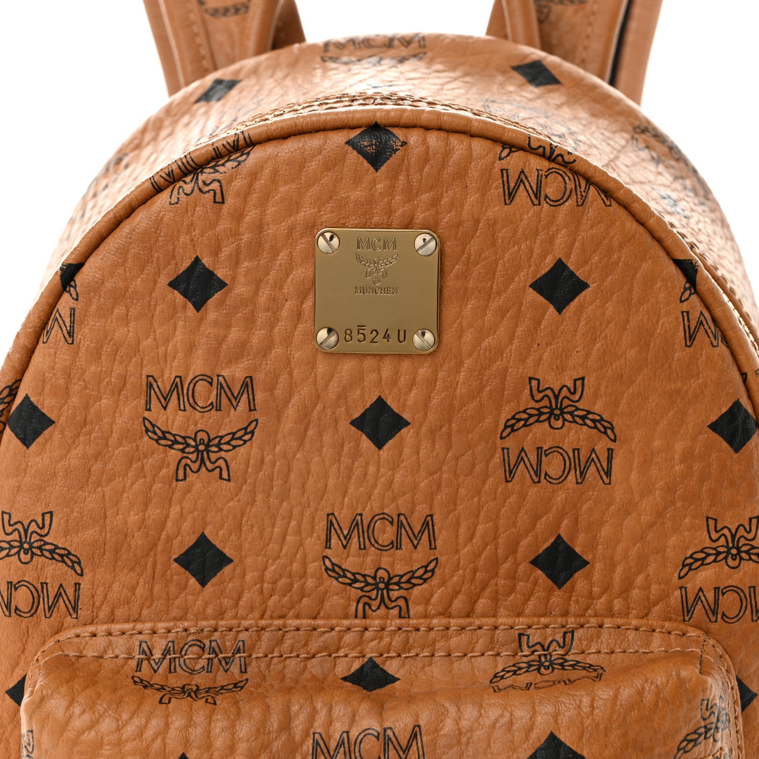 MCM Visetos Side Stud Mini Stark Backpack Cognac 6 of 11