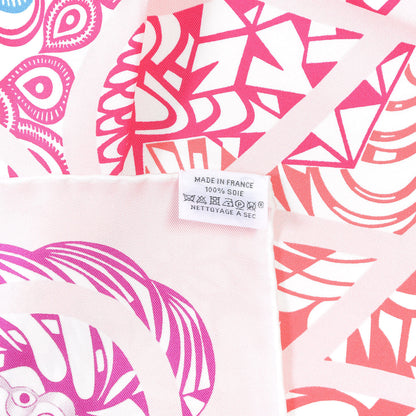 Hermes Silk Reverie Solitaire Scarf 90 Rose Pale Bleu Fuchsia 5 of 10
