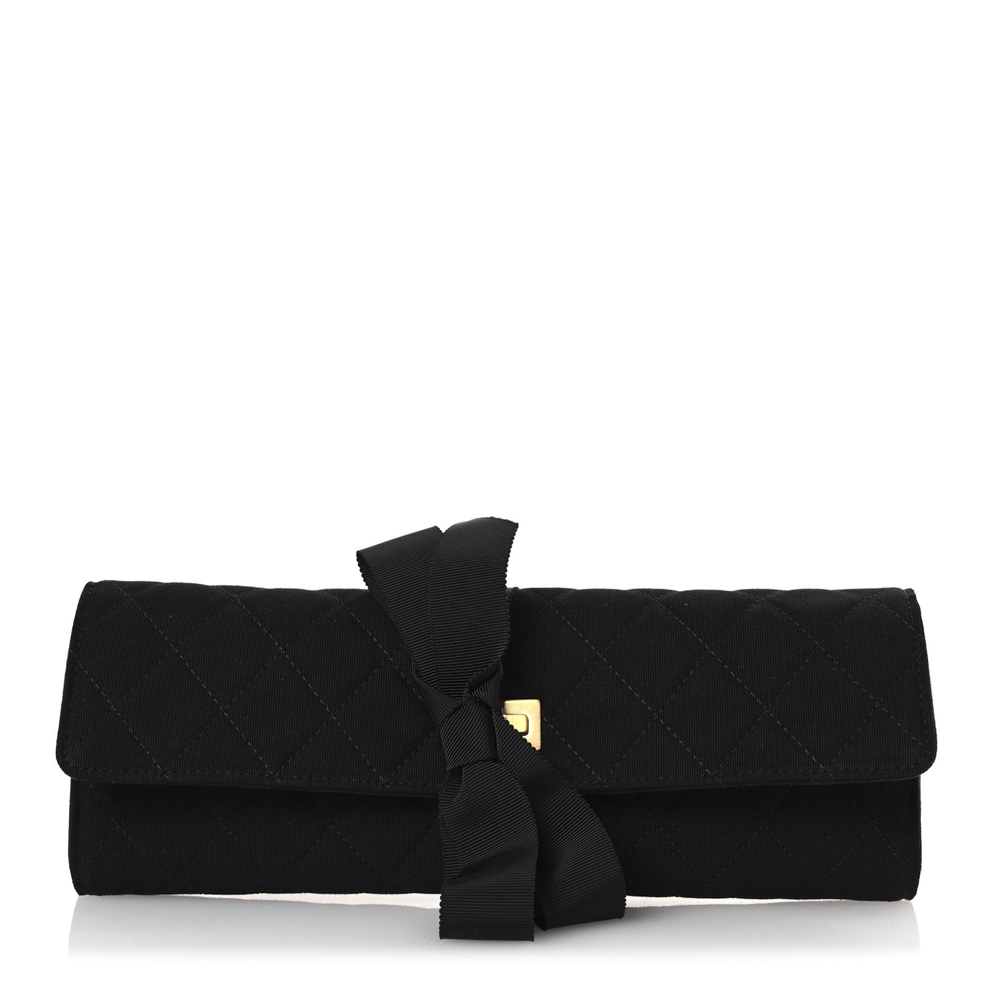 Grosgrain Quilted Jewelry Roll Case