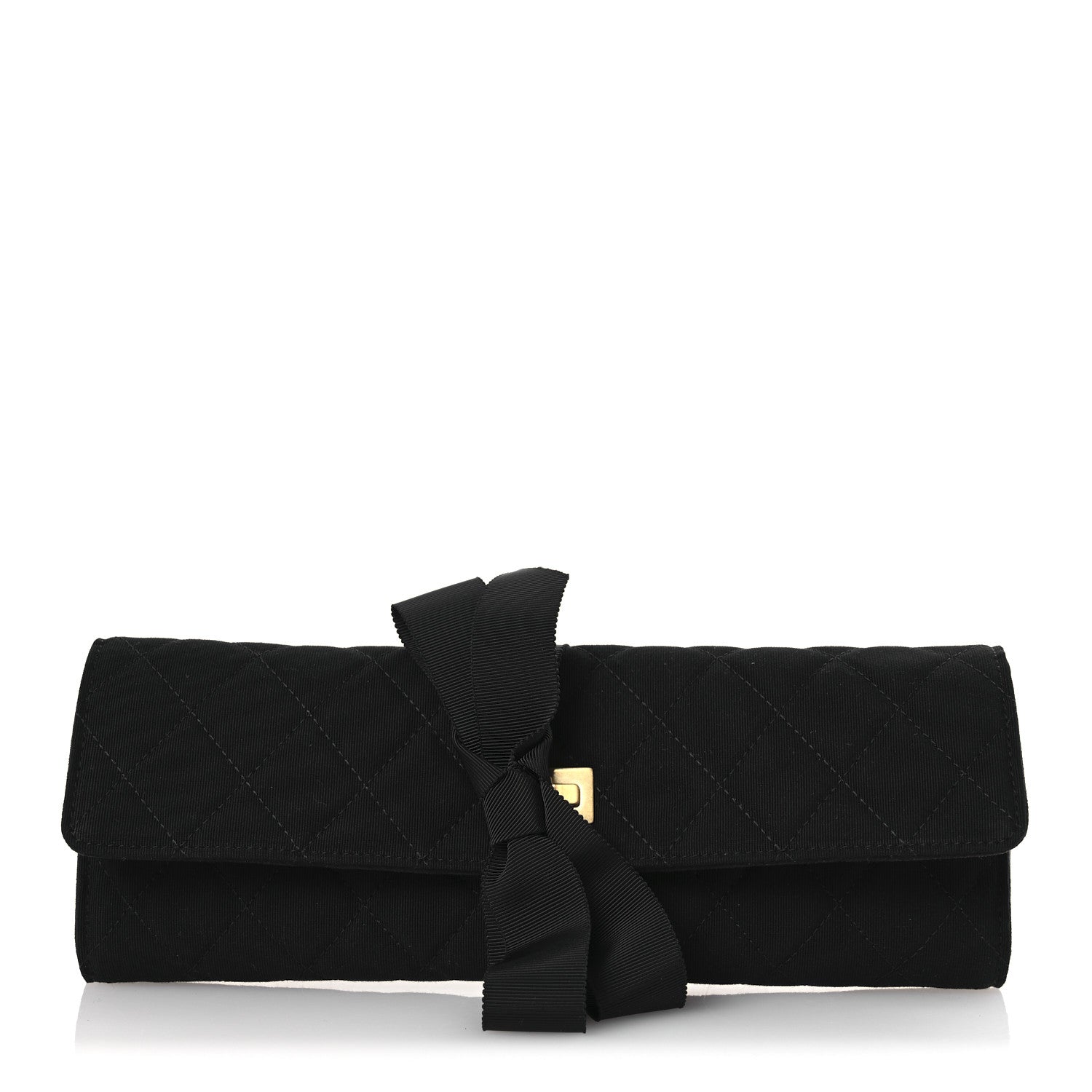 Chanel Grosgrain Quilted Jewelry Roll Case 1 of 8