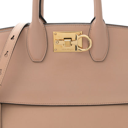 Salvatore Ferragamo Calfskin Medium Studio Bag Almond 7 of 10