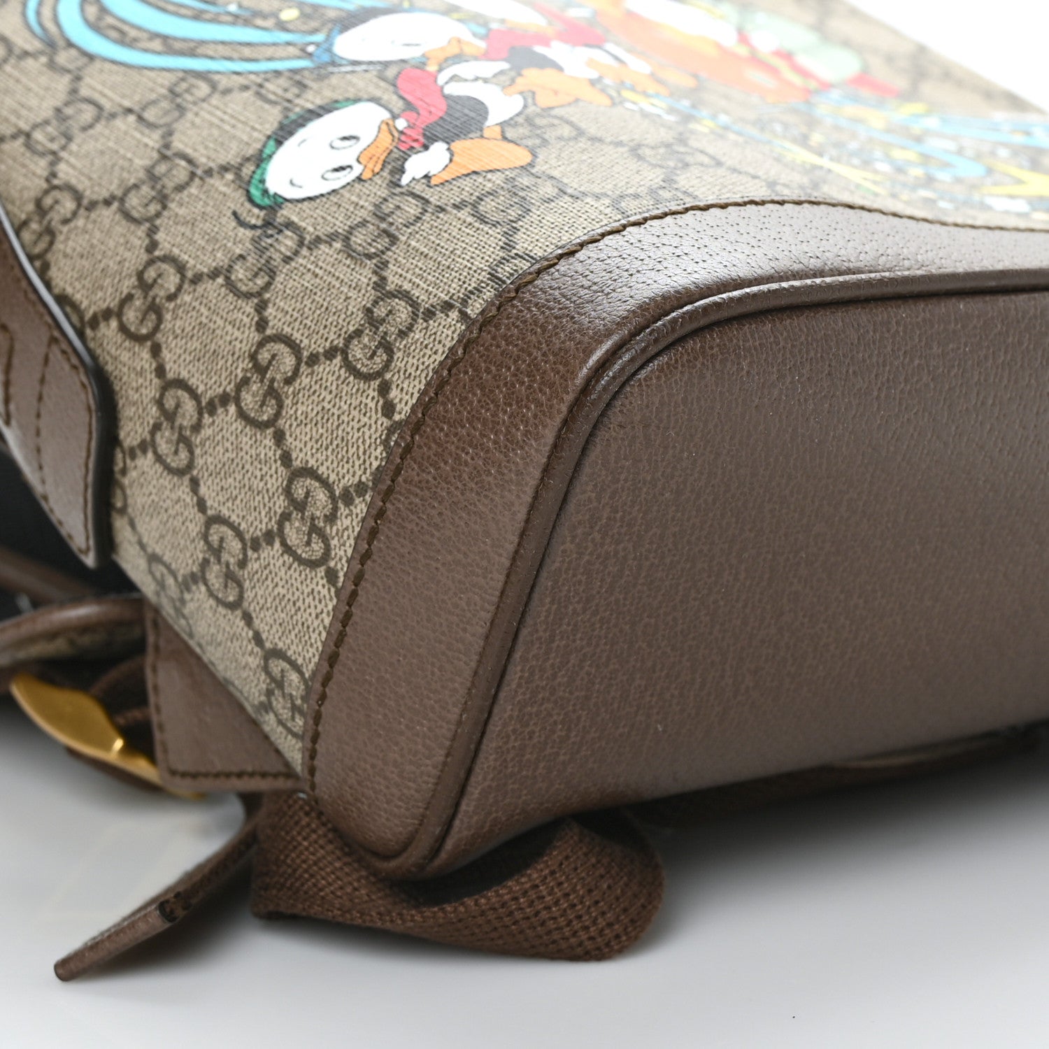 Gucci X DISNEY GG Supreme Monogram Donald Duck Small Interlocking G Dome Backpack Beige Multicolor New Acero 8 of 9