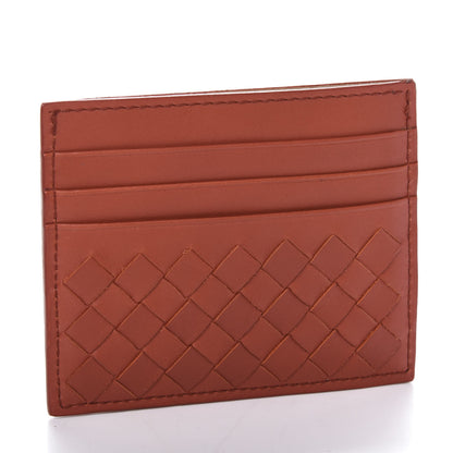 Bottega Veneta Nappa Intrecciato VN Card Case Rust 3 of 9
