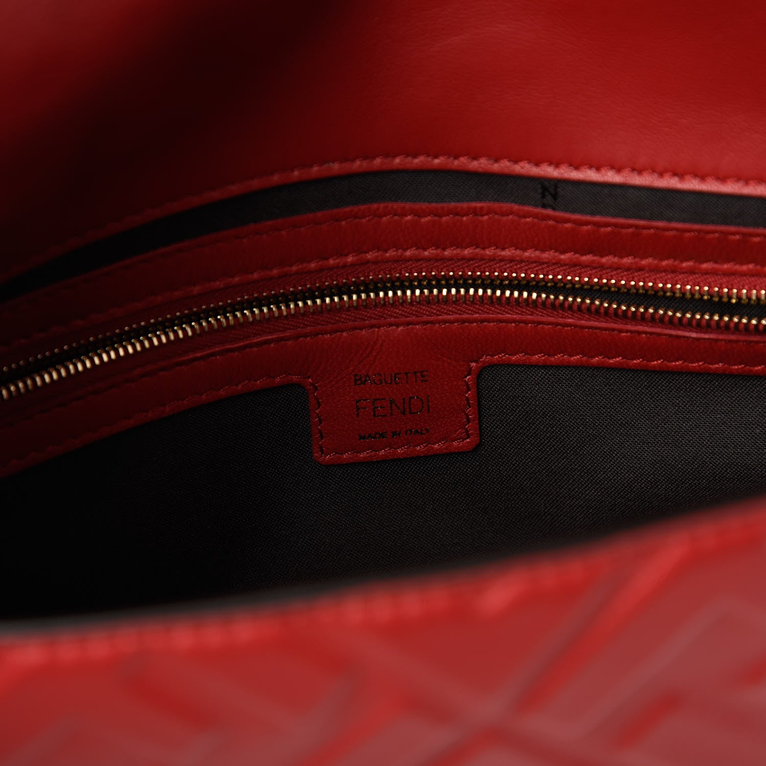 Fendi Nappa FF 1974 Embossed Baguette Fragola 8 of 10