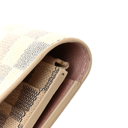 Louis Vuitton Damier Azur Emilie Wallet Rose Ballerine 9 of 11