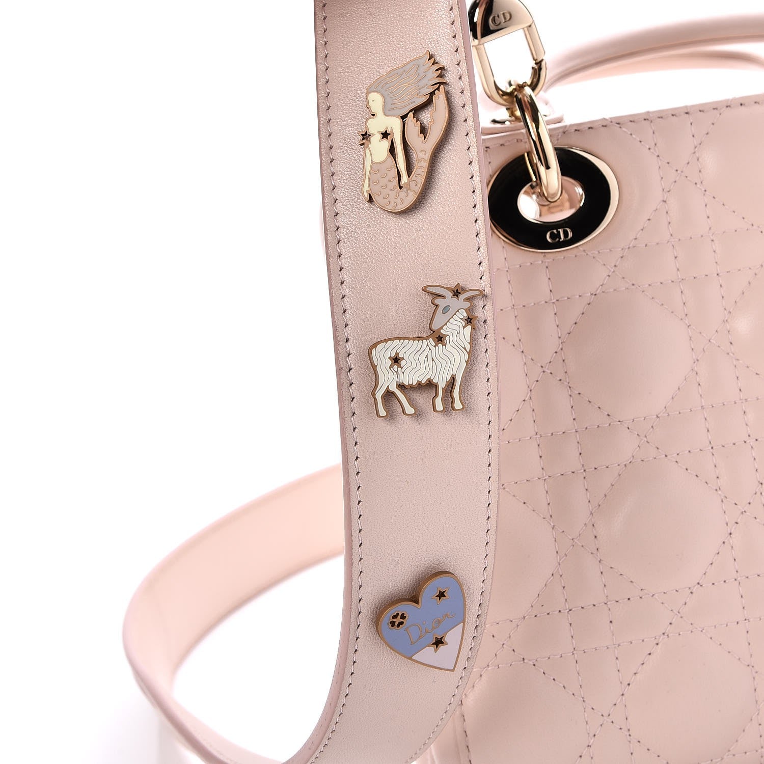Christian Dior Lambskin Cannage Small Lucky Badges My Lady Dior Pink 8 of 8