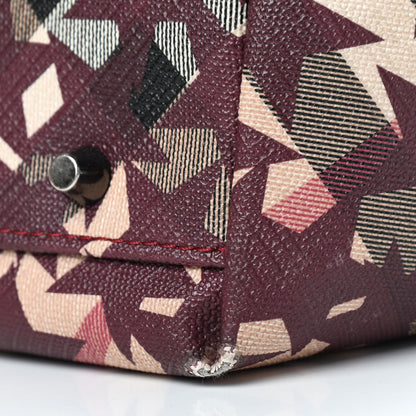 Burberry Patent Supernova Check Stars Large Nickie Landscape Tote Berry Red 10 of 14