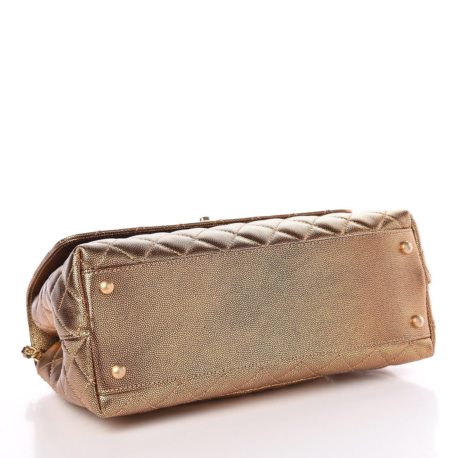 Chanel Metallic Caviar Quilted Small Coco Handle Flap Gold 4 of 14
