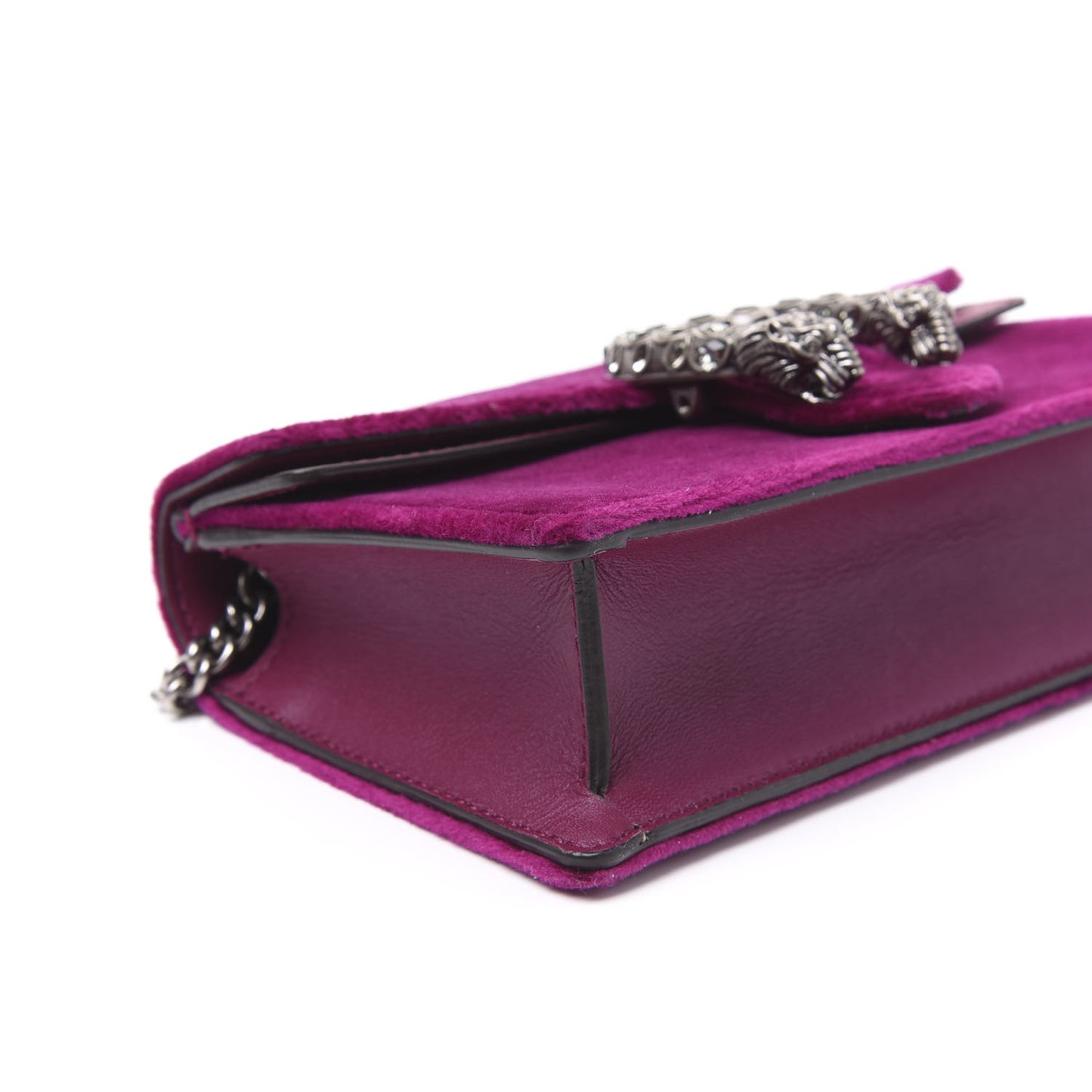 Velvet Super Mini Dionysus Shoulder Bag Fuchsia Violet Cyclamen