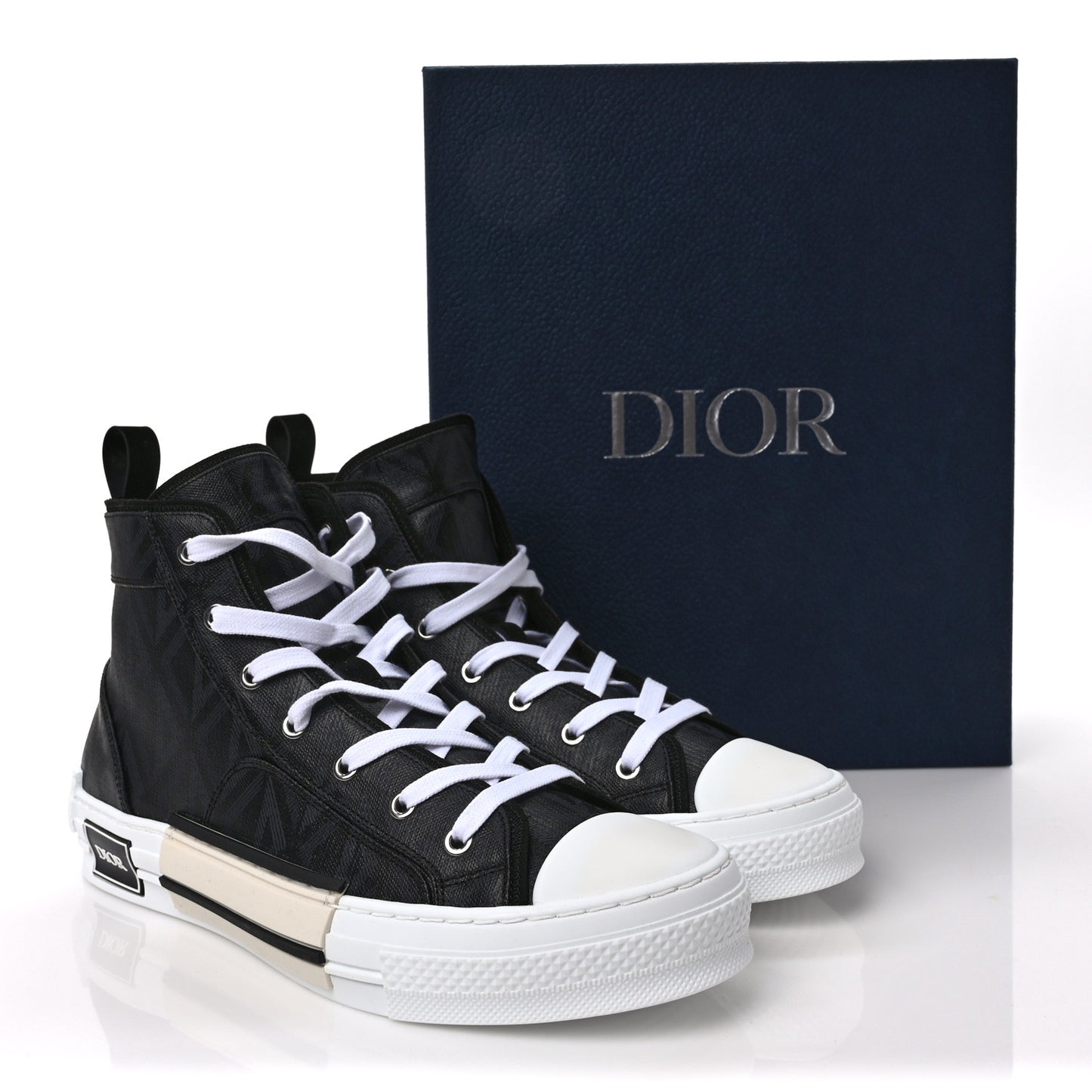 Canvas CD Diamond Mens B23 High Top Sneakers 43 Black