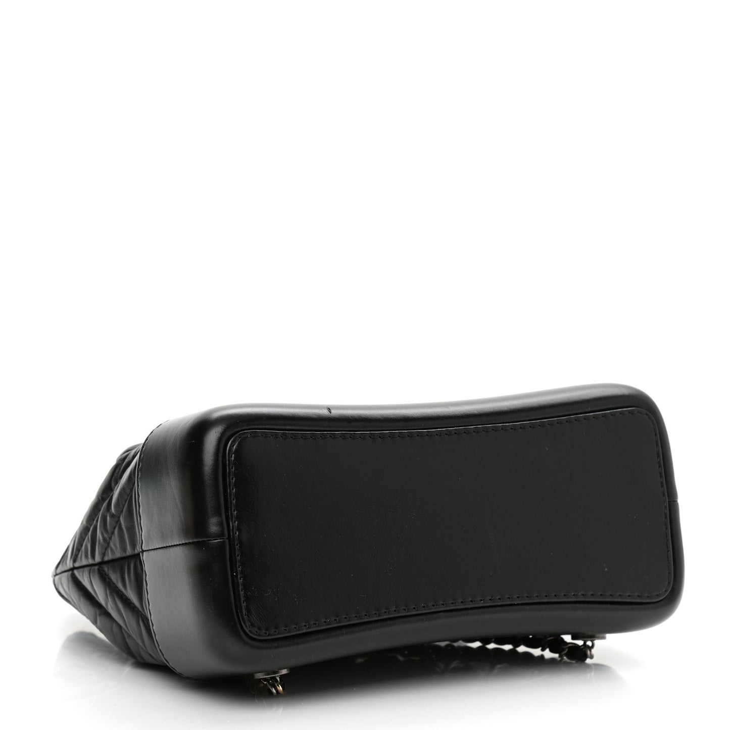 Aged Calfskin Chevron Quilted Small Gabrielle Backpack Black