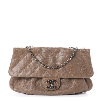 Chanel Caviar Quilted Medium Elastic Flap Brown 1 of 10