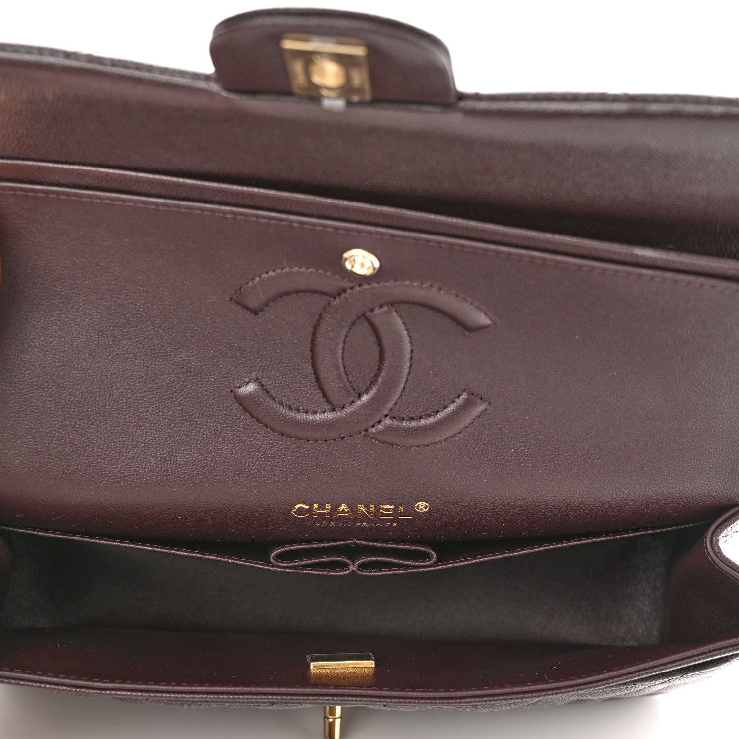 Chanel Caviar Quilted Medium Double Flap Dark Brown 4 of 9