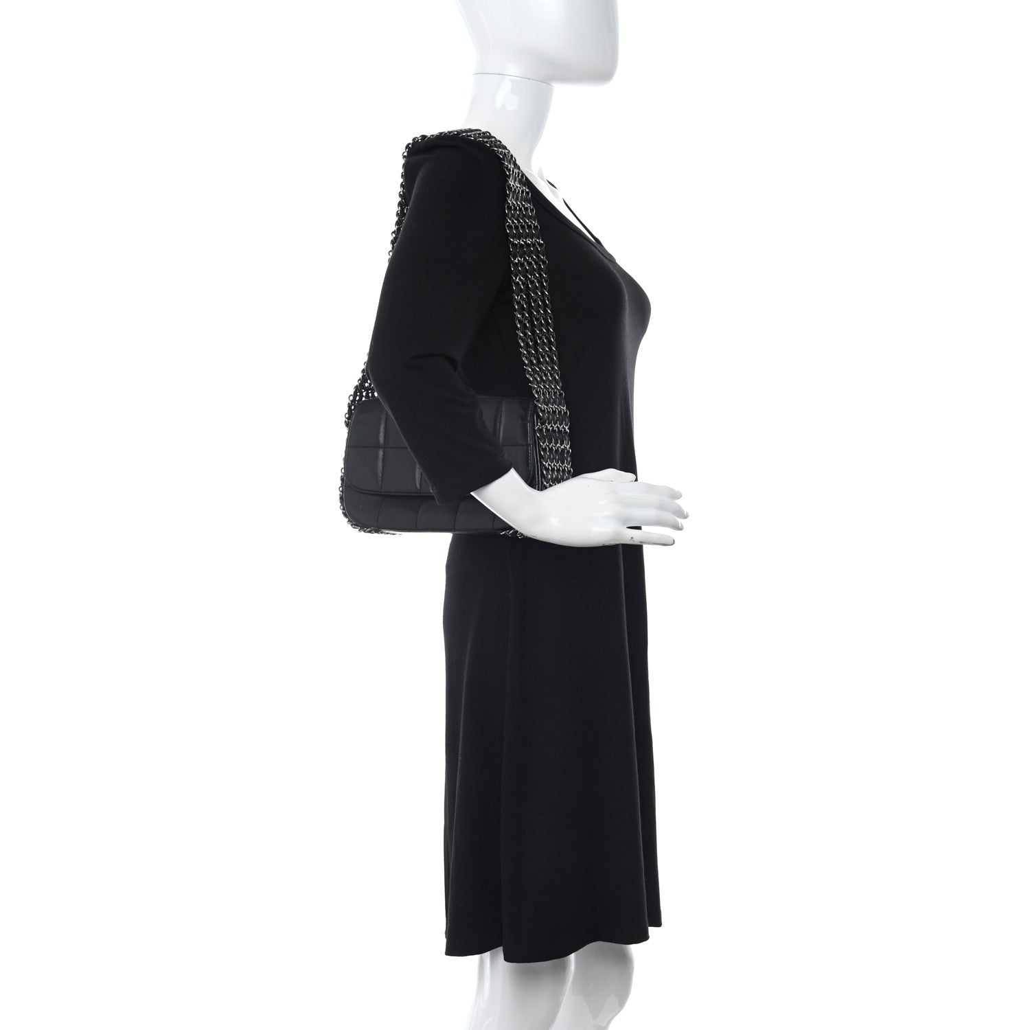 Chanel Lambskin Square Quilted 5 Chain Flap Black 2 of 11
