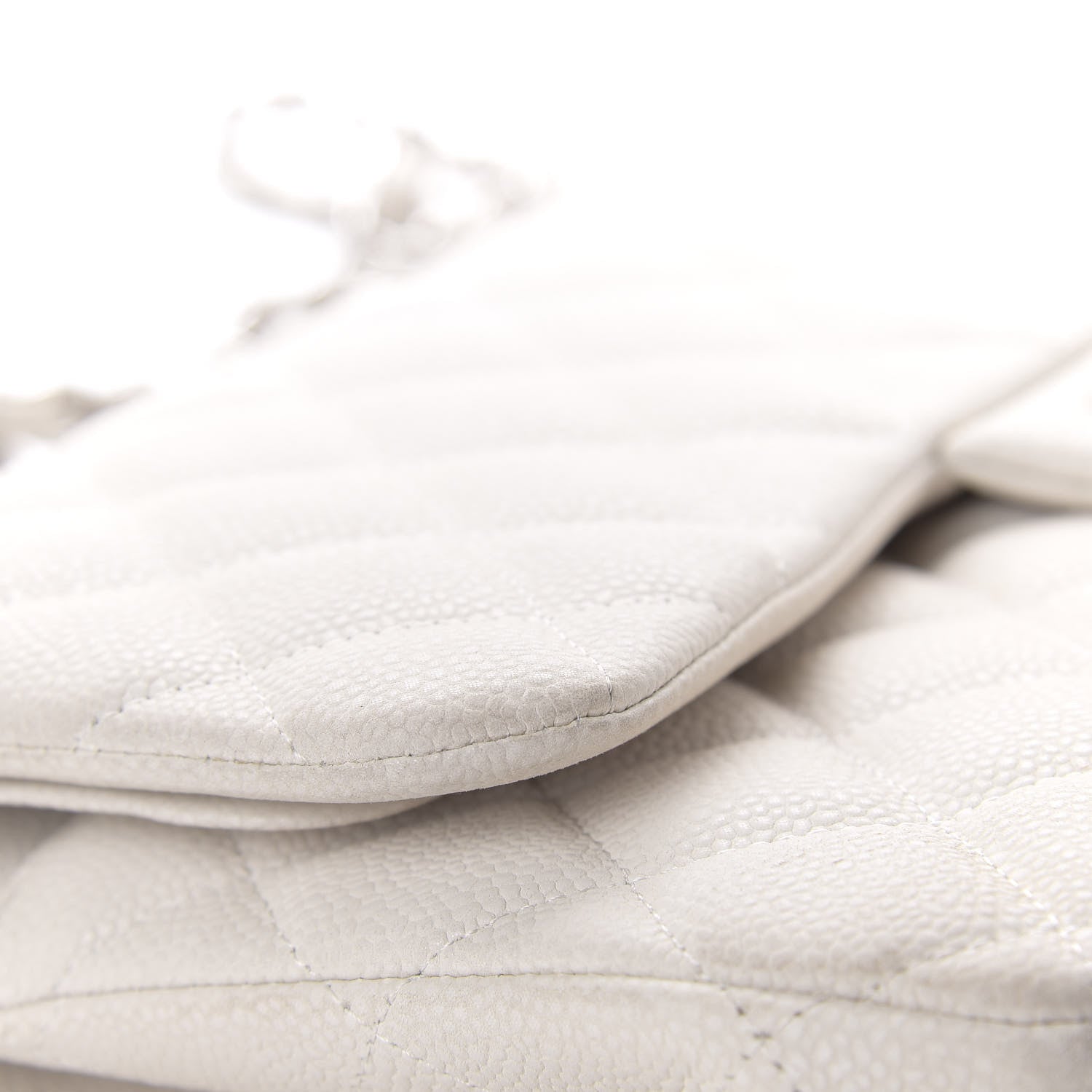 Chanel Caviar Quilted Jumbo Double Flap White 14 of 14