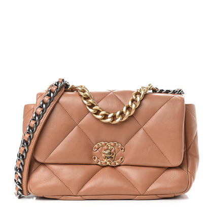 Chanel Lambskin Quilted Medium Chanel 19 Flap Brown 1 of 10