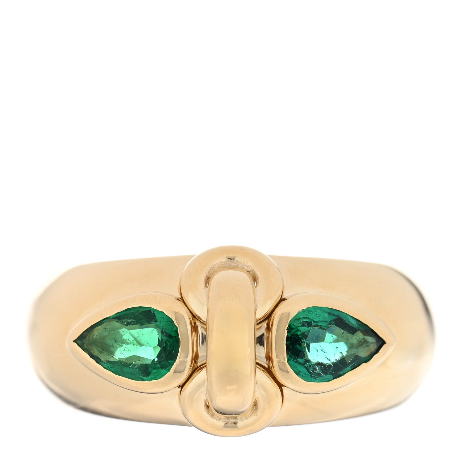 Foundrae 18K Yellow Gold Emerald Forever and Always a Pair Ring 53 6.25 1 of 4