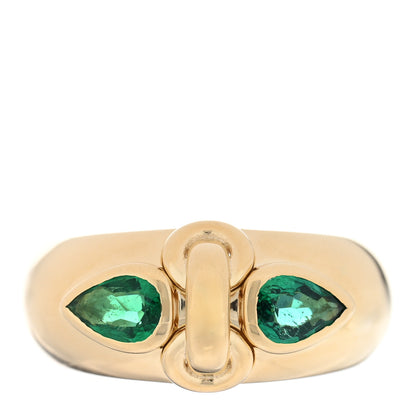 Foundrae 18K Yellow Gold Emerald Forever and Always a Pair Ring 53 6.25 1 of 4