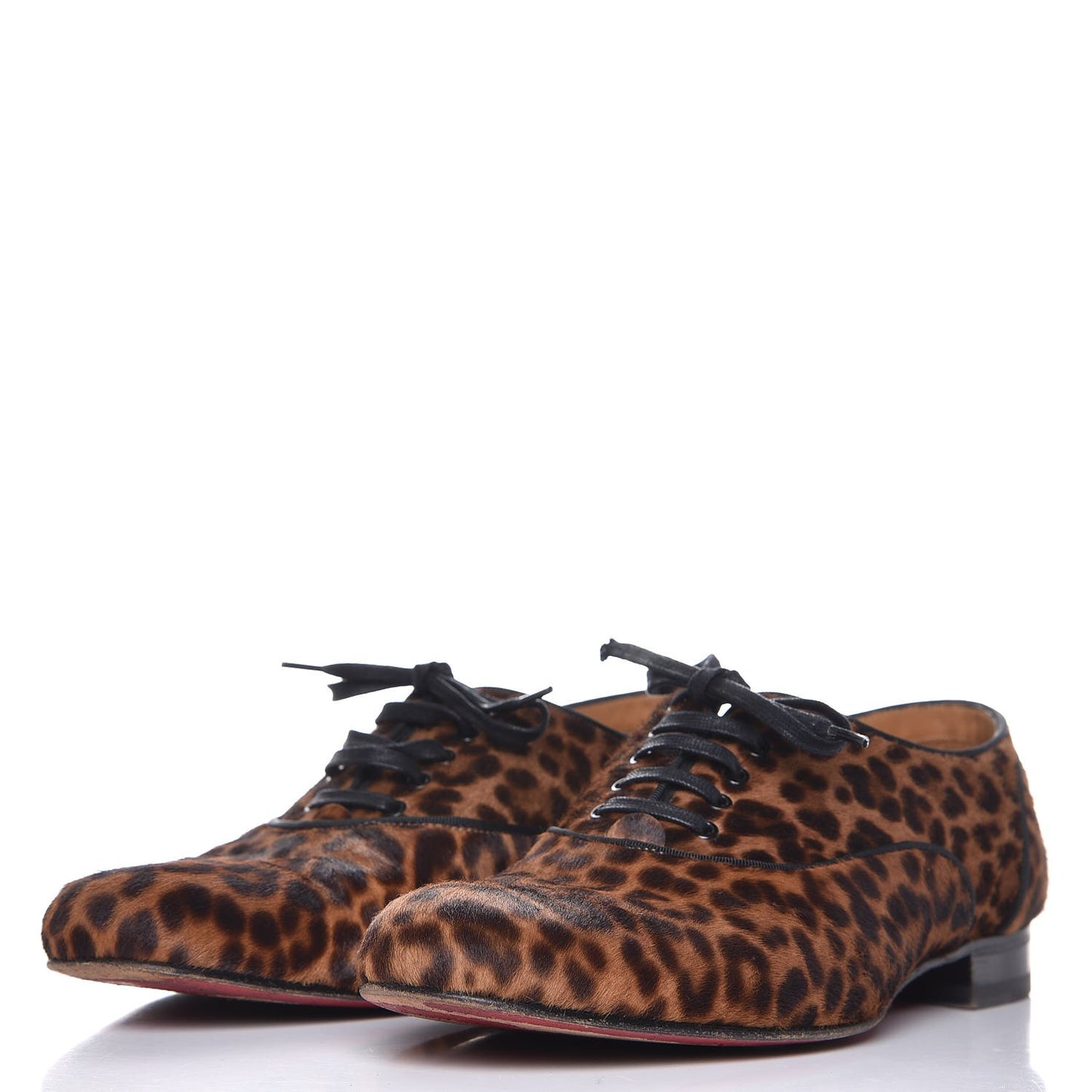 Mens Calf Hair Leopard Print Fred Oxfords 43.5 Brown