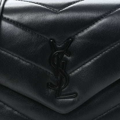Saint Laurent Calfskin Y Quilted Monogram Monochrome Toy Loulou Crossbody Bag Black Black 8 of 11