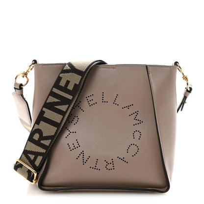 Stella McCartney Eco Alter Nappa Perforated Logo Mini Crossbody Dark Taupe 1 of 9