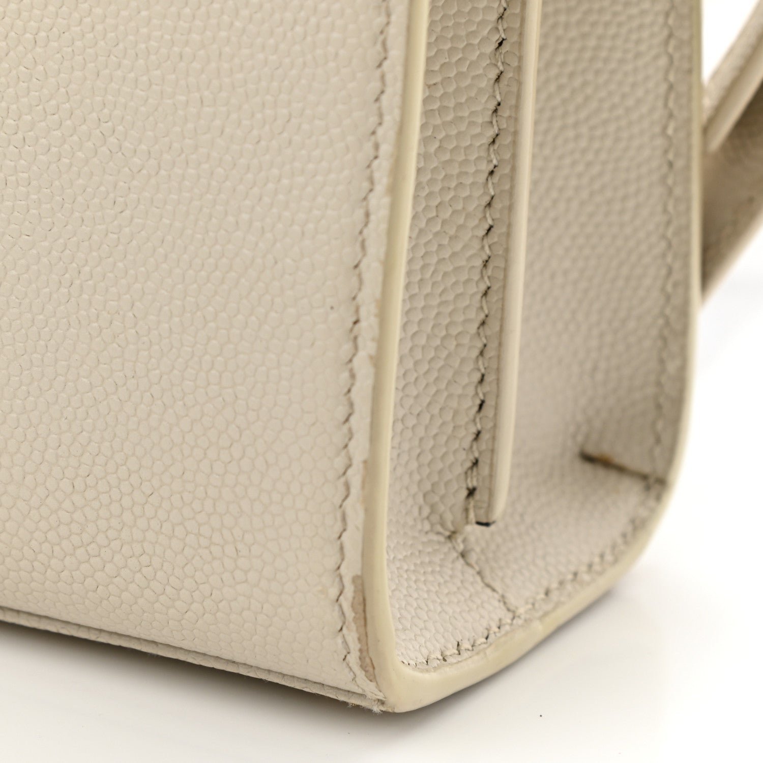 Saint Laurent Grain de Poudre Mini Classic Monogram Cassandra Top Handle Vintage White 13 of 14