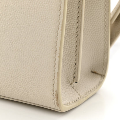 Saint Laurent Grain de Poudre Mini Classic Monogram Cassandra Top Handle Vintage White 13 of 14