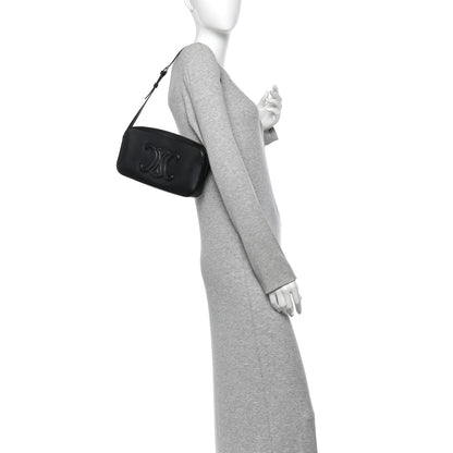 Celine Smooth Calfskin Cuir Triomphe Camera Shoulder Bag Black 2 of 10