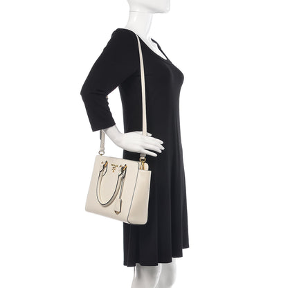 Prada Saffiano Soft Calfskin Small Zippered Tote White 3 of 9