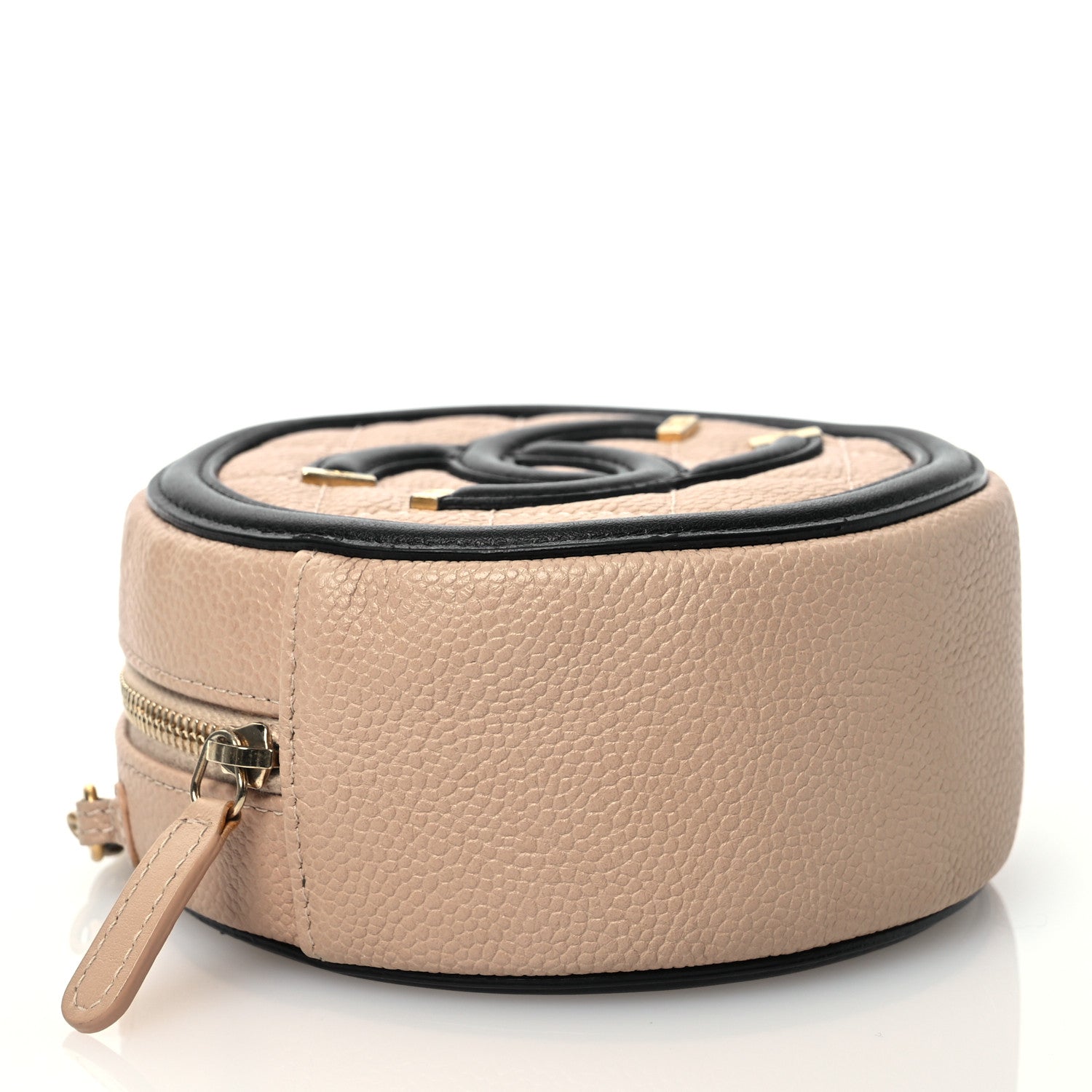 Chanel Caviar Quilted Round Filigree Crossbody Beige Black 4 of 10
