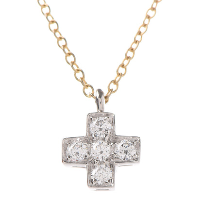 Tiffany 18K Yellow Gold Platinum Diamond Cruciform Cross Pendant Necklace 4 of 7