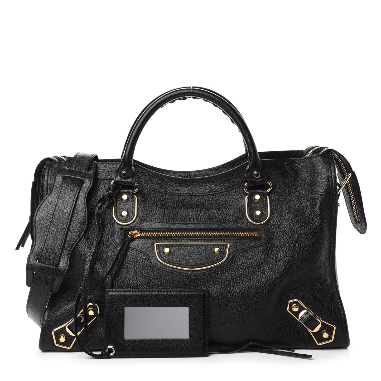 Chevre Gold Metallic Edge Hardware City Black