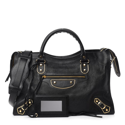 Balenciaga Chevre Gold Metallic Edge Hardware City Black 1 of 10