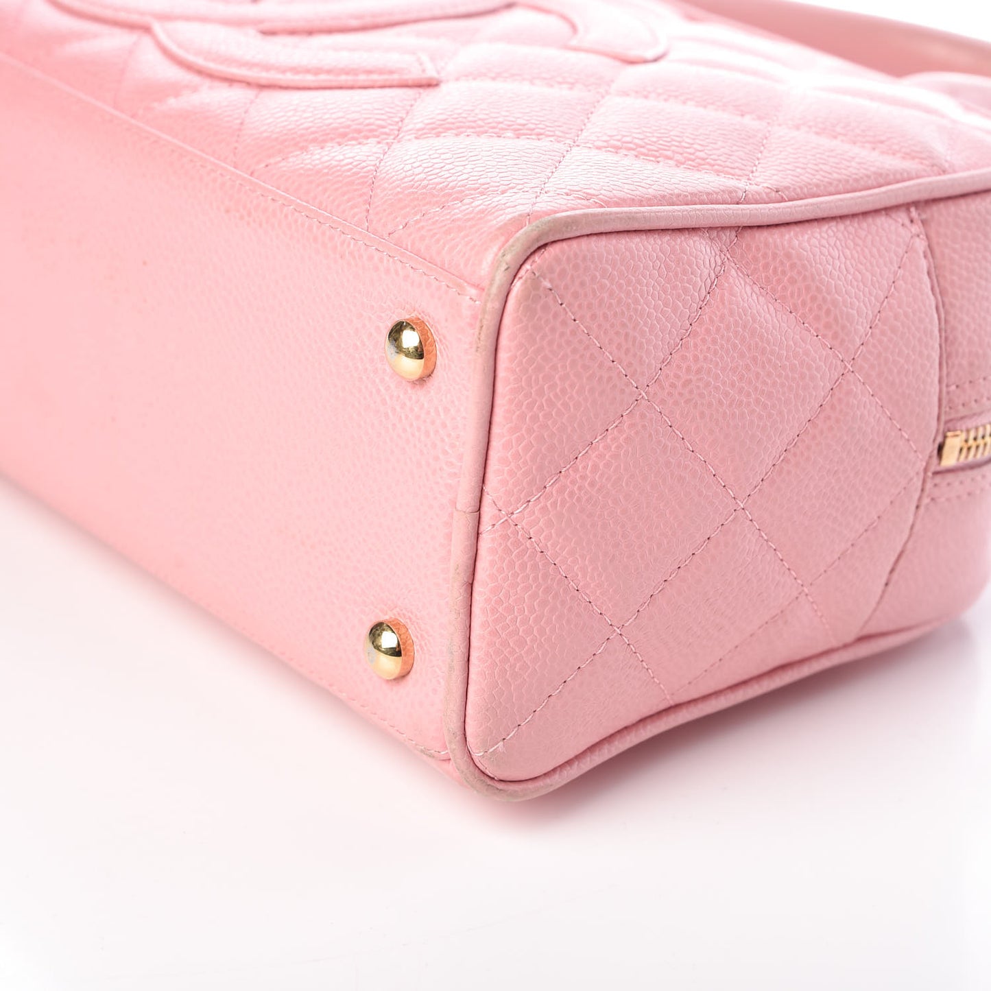 Caviar Quilted Small Bowler Pink