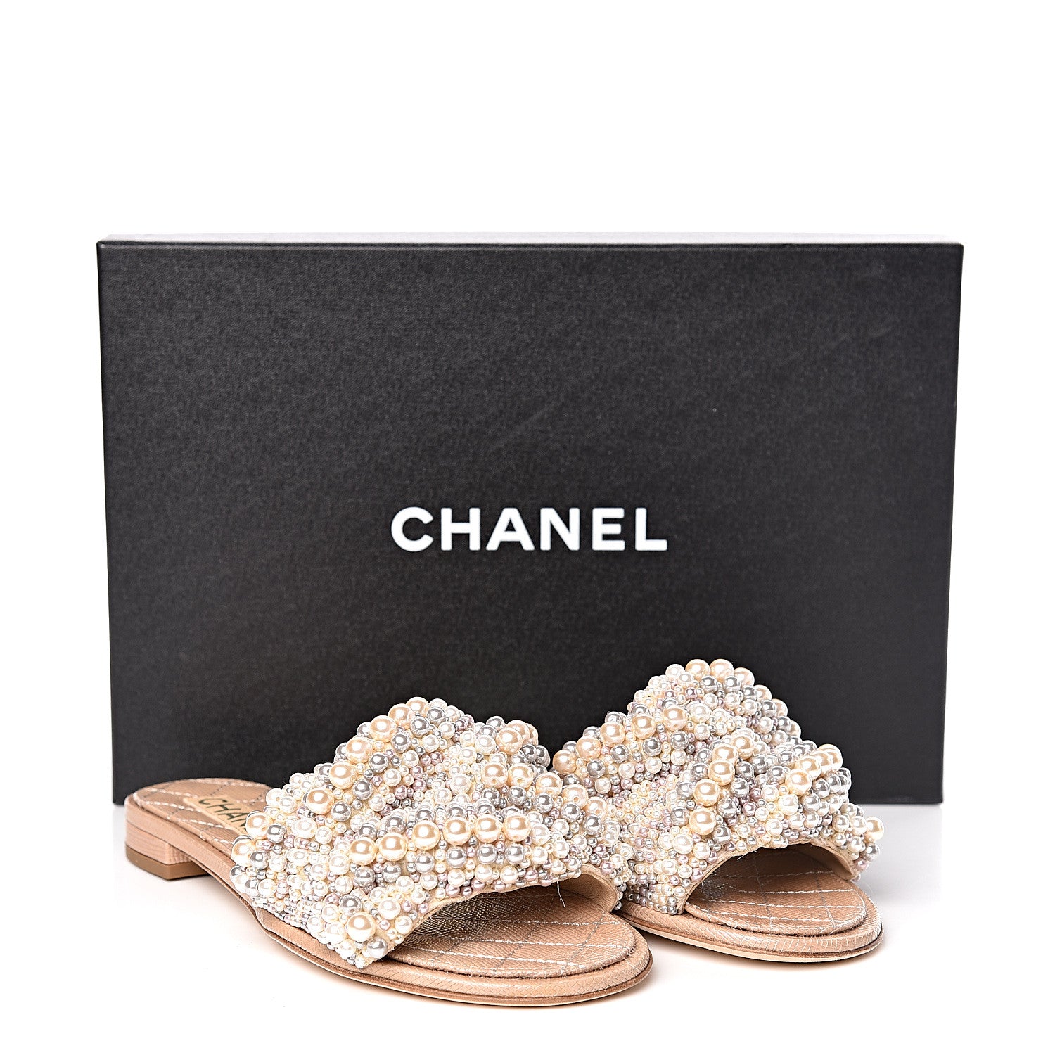 Chanel Fantasy Calfskin Pearl Cord CC Mules 36.5 Ivory 9 of 9