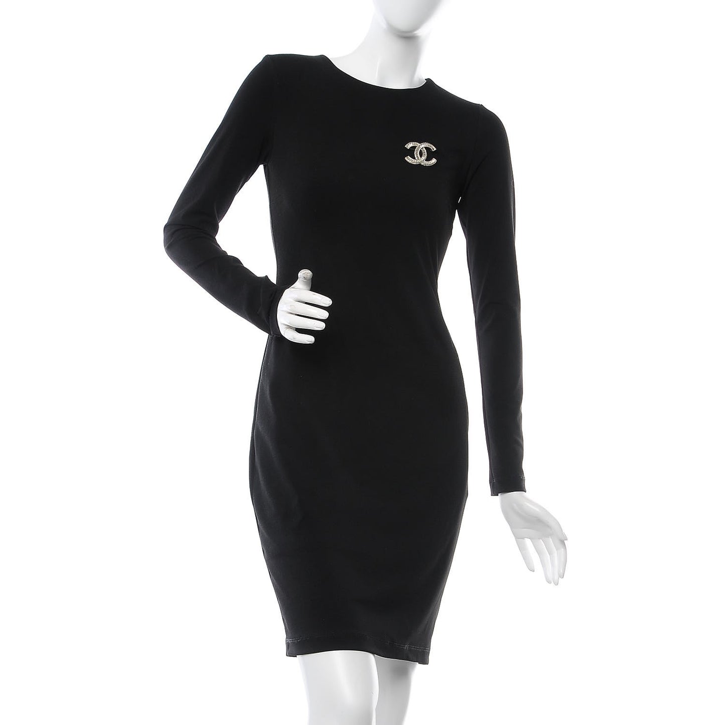 Baguette Crystal CC Brooch Gold