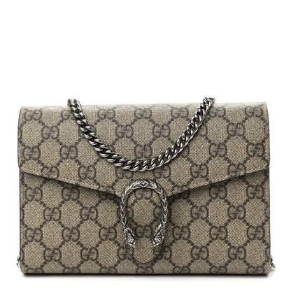 Gucci GG Supreme Monogram Mini Dionysus Chain Wallet Beige Black 1 of 12